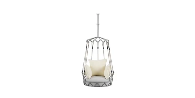 Flynama Outdoor Floating Swing Chair with 8 Inch Waterproof Cushion 300lb Capacity