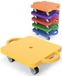 Sugift 4/6-Piece Kids Sitting Scooter Set with Handles and Non-marring Universal Casters