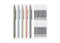 Htutwoo 20 Black Refills And 5 Multi-Coloured Pens, 1 Set Of 25 0.5mm Fine-Tip Pens, Fast-Drying, Lint-Free And Durable Ink For A Smooth Writing Exper
