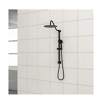 Rainsken 10 Inch Shower System with 5 Function Rain Hand Shower, 26.3" Slide Bar Shower Head Combo, Matte Black