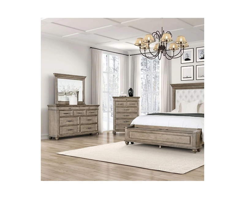 Casainc Weathered Oak Chest Storage Cabinet