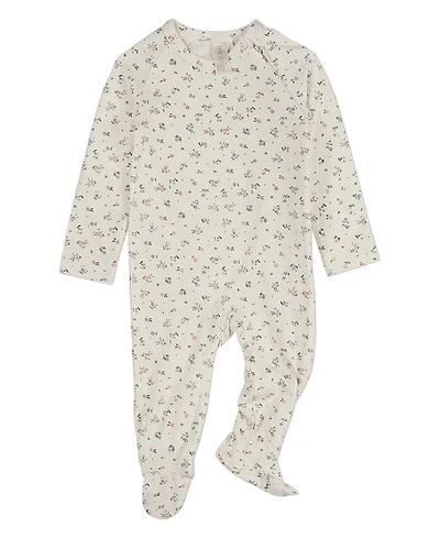 MeMoi Baby Girls "Fairy Flowers" Silky-Soft Allover Floral Printed Footie