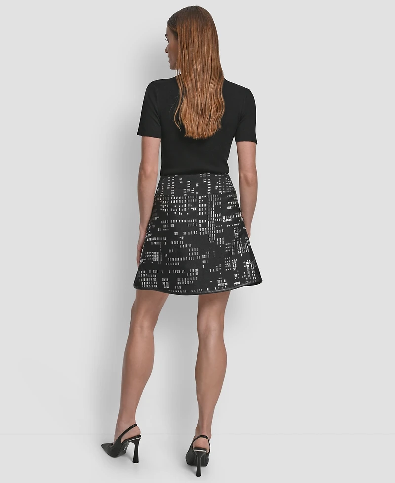 Dkny Women's Abstract Print Mini Skirt