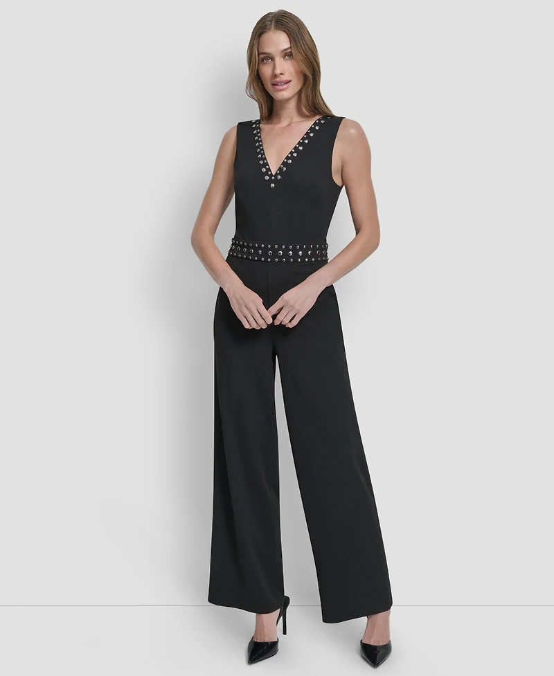 Dkny Women's Sleeveless Studded Jumpsuit