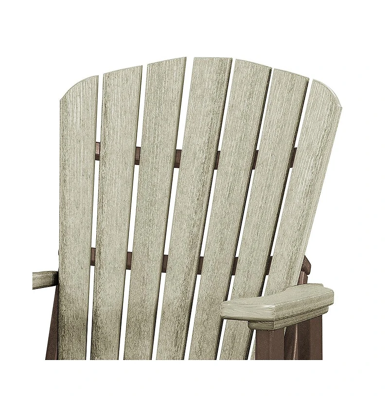 American Furniture Classics Fan Back Glider Made in the Usa- Weatherwood, Tudor Brown