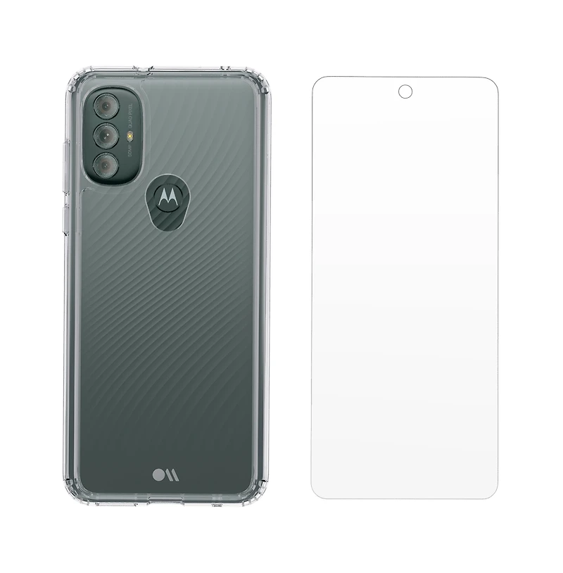 Case-Mate Protection Pack Tough Case and Glass Screen Protector for Motorola Moto G Power (2022)