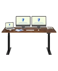 Flexispot E7-commercial W Electric Adjustable Standing Desk, Black Walnut Top