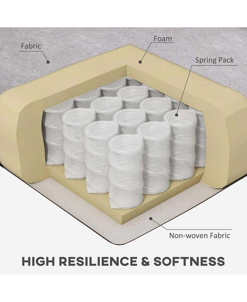 Homcom Button-Tufted Accent Chair with High Wingback, Rounded Cushioned Armrests