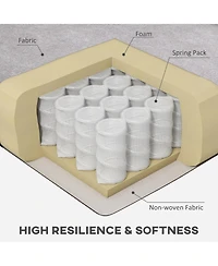 Homcom Button-Tufted Accent Chair with High Wingback, Rounded Cushioned Armrests