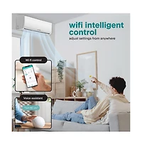 SereneLife 12000 Btu Indoor and Outdoor Mini Split Ac Unit Kit – 230V Smart Cooling & Heating Mini Split Ac with WiFi, Includes Installation Kit, Perf