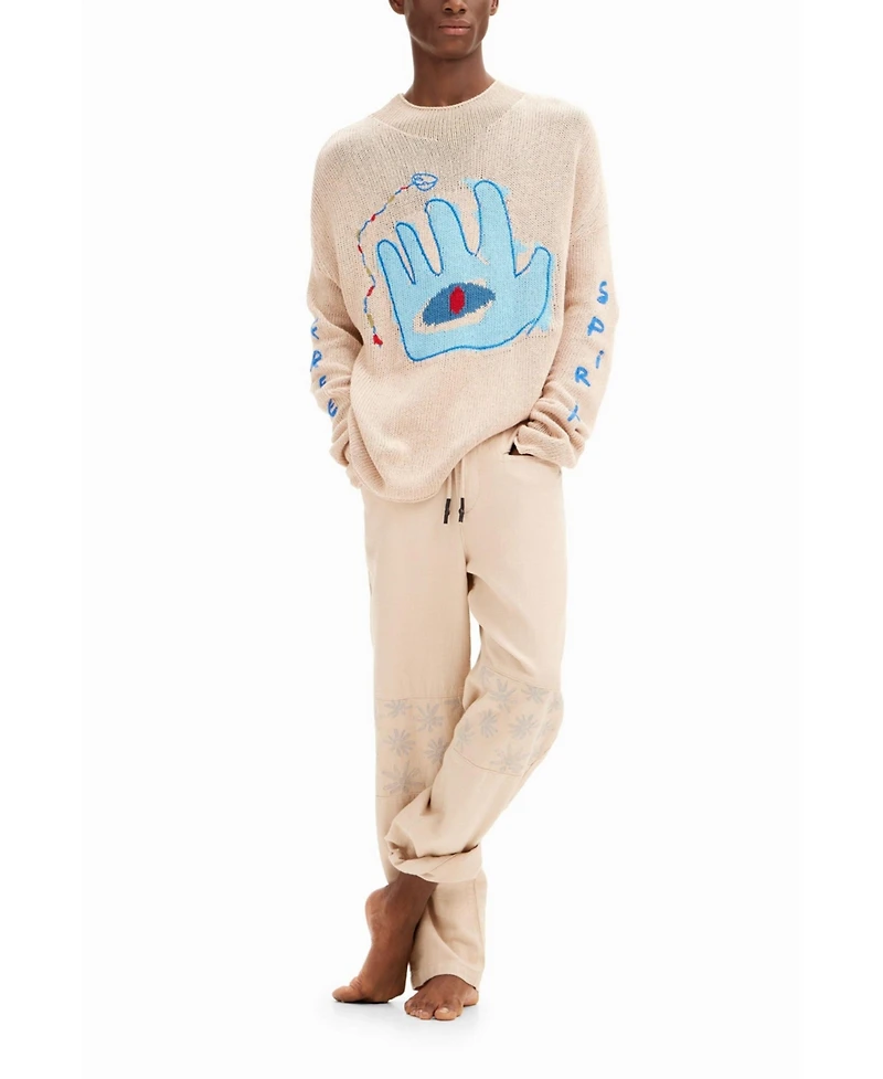 Desigual Men's Hamsa hand sweater