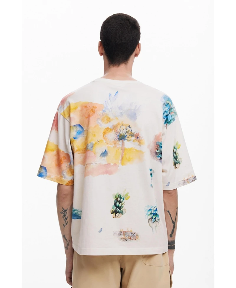 Desigual Men's Short-sleeve watercolor T-shirt