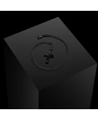 Vincero Men's Stone Cross Pendant Stealth Black - Large