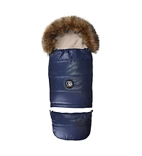 Cover Baby Baby Cover 0-3 Years Organic Premium Beige Wool Adjustable Footmuff in Pastel Navy