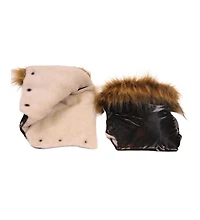 Cover Baby Baby Cover Adult Premium Handmuff Gloves With Beige Wool in Black