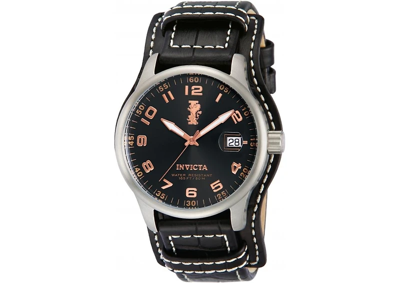 Invicta Men's 12975 I-Force Quartz 3 Hand Black Dial Watch