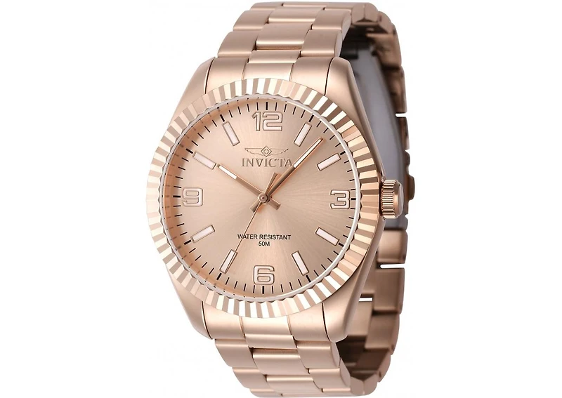 Invicta Men's Specialty Quartz 3 Hand Rose Gold Dial Watch