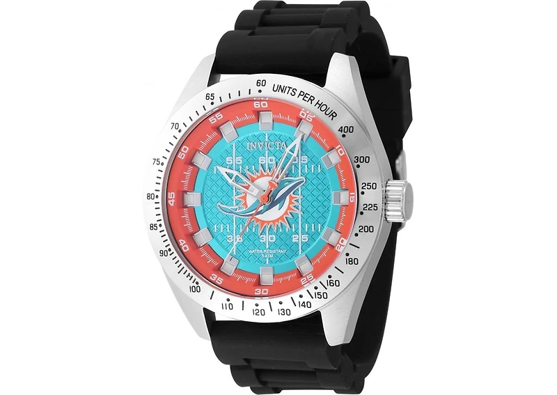 Invicta Men's 47861 Nfl Miami Dolphins Quartz Multifunction Light Blue, Orange Dial Watch