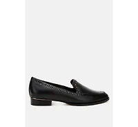 Wolferton Delicate Stud Detail Leather Loafers Women