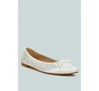 Fearless Satin Bow Embellished Ballerinas Women
