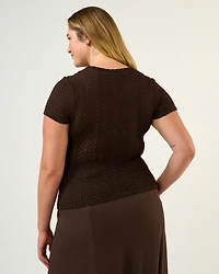 Estelle Plus Naomi Textured Mesh Top