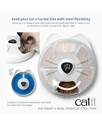 Catit Pixi Smart 6-Meal Feeder,Stainless