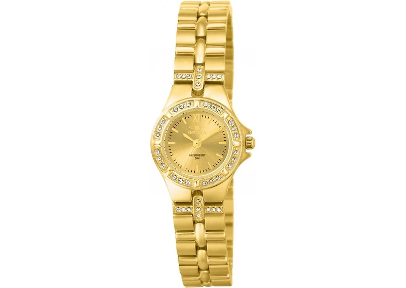Invicta Women's Wildflower Quartz 3 Hand Gold Dial Watch