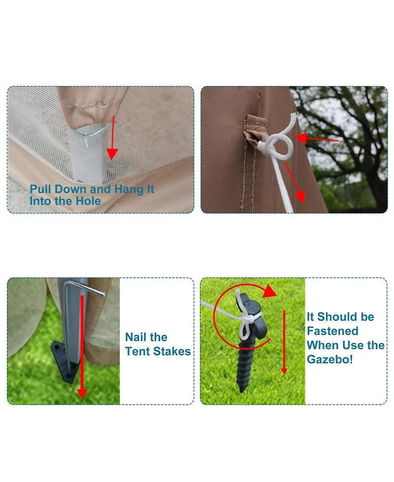 Streamdale Furniture 13 Ft. W X 13 Ft. D X 9.2FT Pop-Up Gazebo Tent Outdoor Canopy