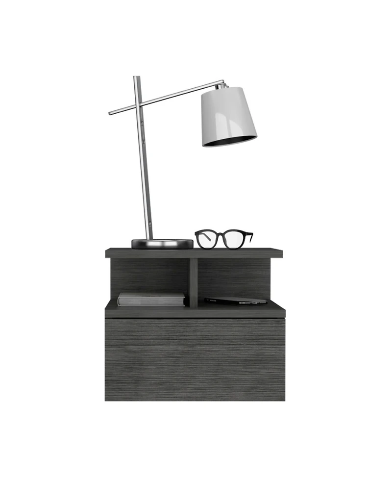 Streamdale Furniture Nightstand Floating Flopini, Bedroom, Smokey Oak