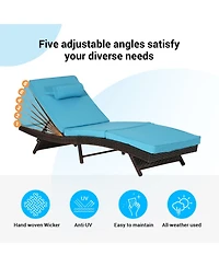 Streamdale Furniture Outdoor Wicker Reclining Lounge Chairs (Set of 2) - Beach, Pool, Garden