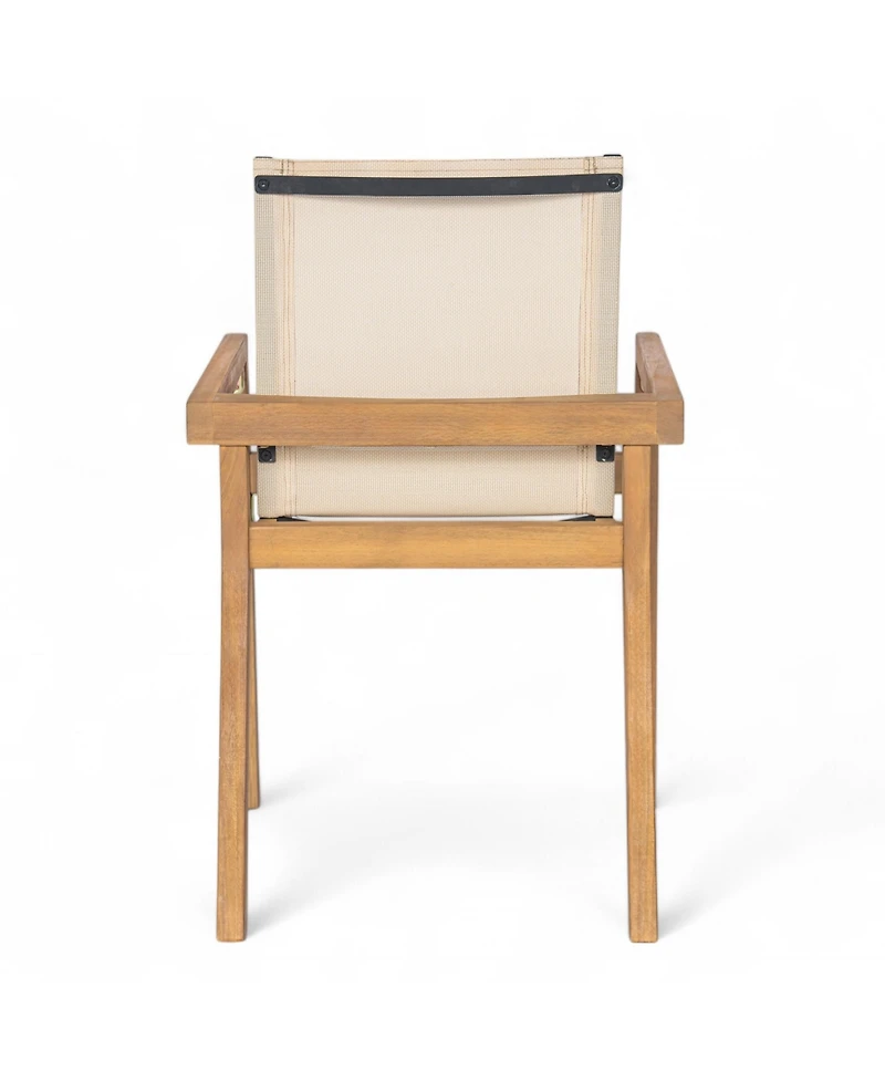 Streamdale Acacia Wood & Mesh Outdoor Dining Chairs (Set of 2)