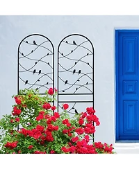 Streamdale Furniture 2 Pack 71" Metal Garden Trellis - Climbing Plant Support