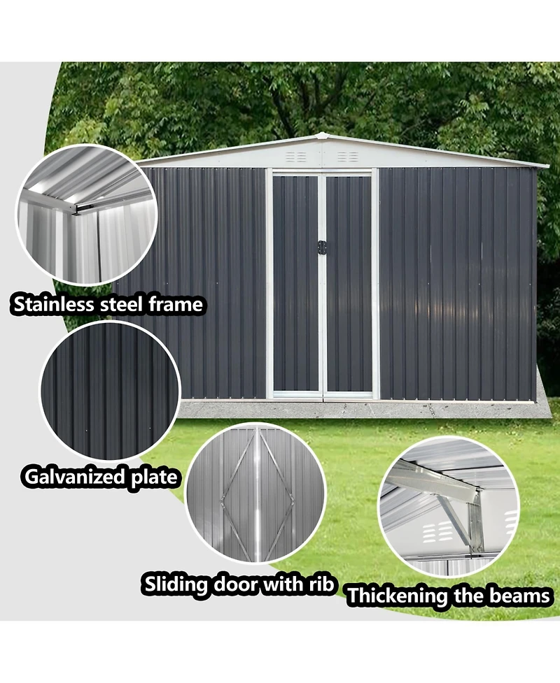 Streamdale 12'x10' Apex-Roof Garden Shed with Windows