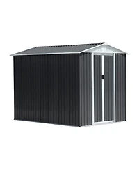 Streamdale Furniture Apex Roof Waterproof Bike Storage Shed (6'x9') - Grey