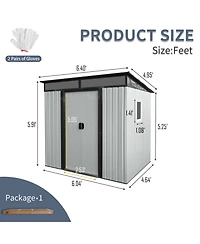 Streamdale Furniture Outdoor Metal Storage Shed with Window (White/Black)