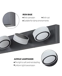 Streamdale Led Modern Black 6-Light Vanity Lights Fixtures Over Mirror Bath Wall Lighting