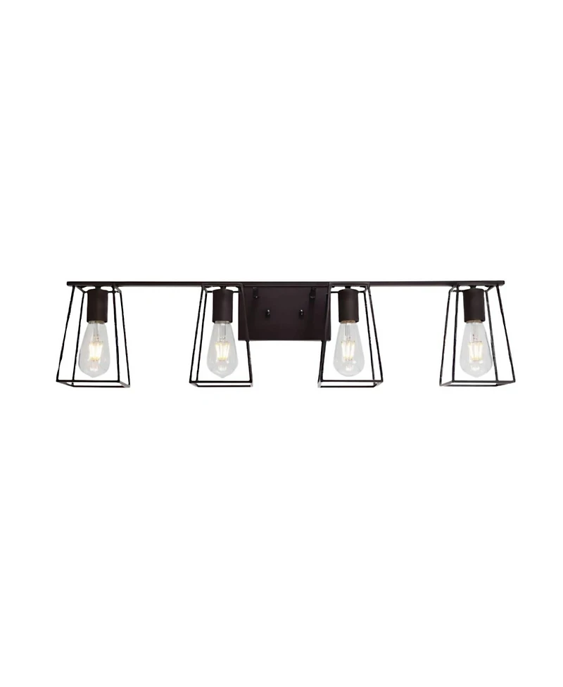 Streamdale 4-Light Oil Rubbed Bronze Vanity Lights for Bathroom, Industrial Vintage Wall Sconce Lighting with Open Metal Cage