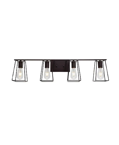 Streamdale 4-Light Oil Rubbed Bronze Vanity Lights for Bathroom, Industrial Vintage Wall Sconce Lighting with Open Metal Cage