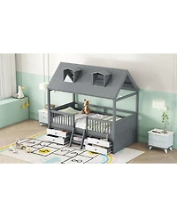 Streamdale Furniture Twin Size Wood Bed House Bed Frame