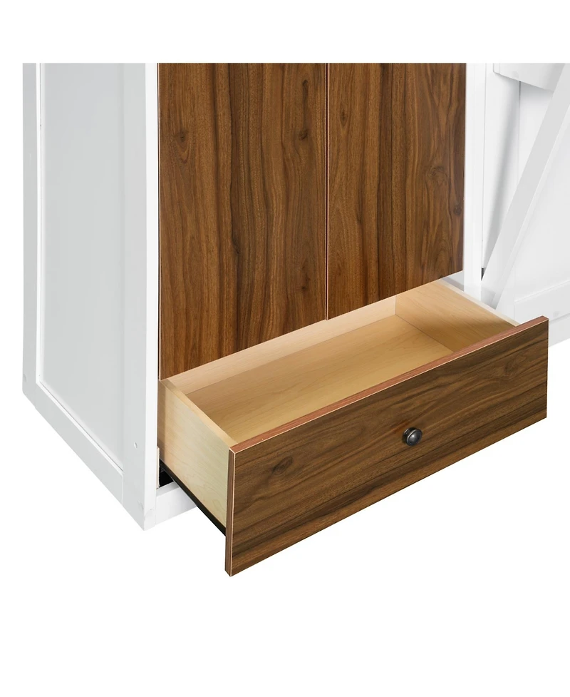 Streamdale Furniture Full Size Murphy Bed Wall Bed with Closet Drawers and Table