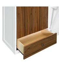 Streamdale Furniture Full Size Murphy Bed Wall Bed with Closet Drawers and Table