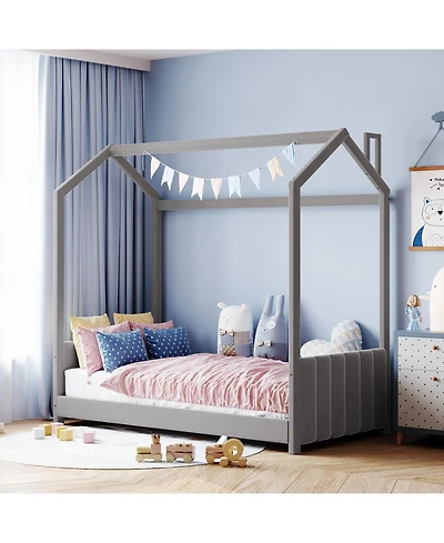 Streamdale Furniture Twin Size House Bed Wood Bed