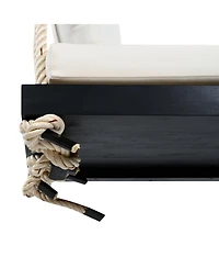 Streamdale Furniture Patio Wooden Swing Chair with Cushion & Ropes