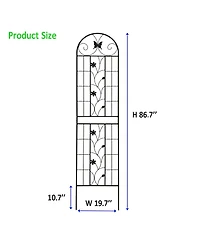 Streamdale Furniture Furniture 2 Pack Metal Garden Trellis 86.7" Black