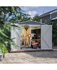 Streamdale Furniture 8x6 Ft Outdoor Storage Shed with Metal Foundation