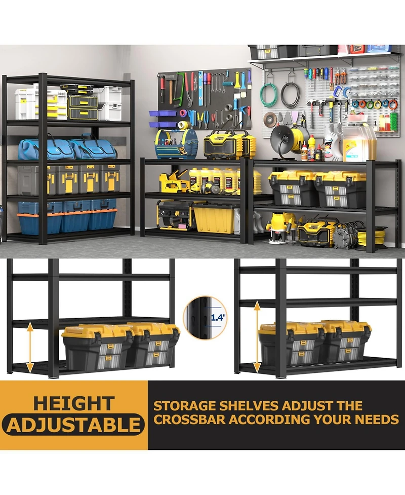 Streamdale Furniture 47" Wide Heavy-Duty 5-Layer Adjustable Metal Storage Rack