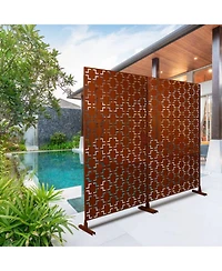 Streamdale Furniture Metal Privacy Screen 76"x48" Rusty