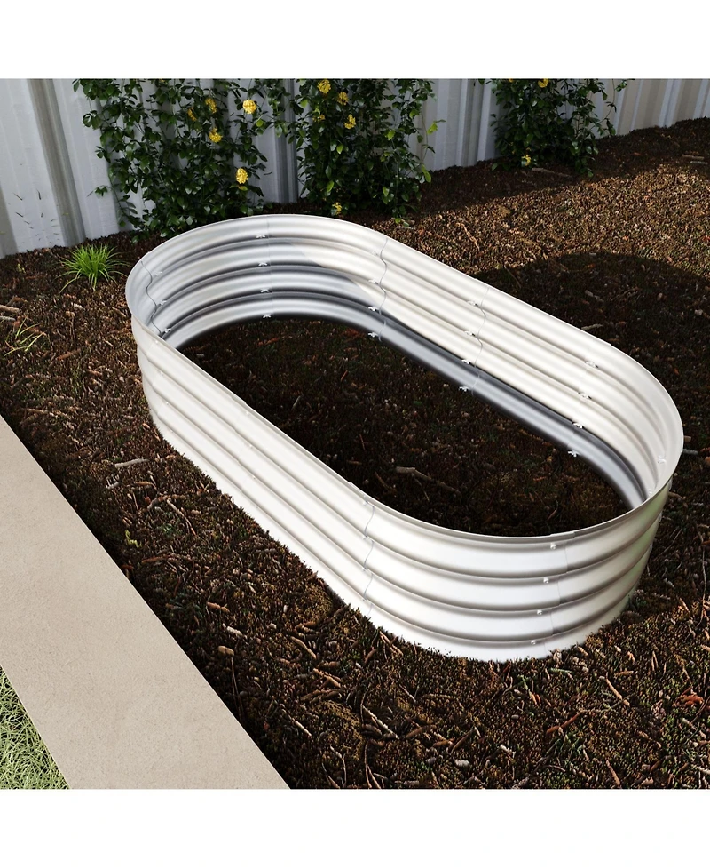 Streamdale Furniture 4x2x1ft Galvanized Raised Garden Bed Kit