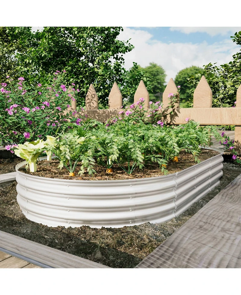 Streamdale Furniture 8x4x1ft Galvanized Raised Garden Bed Kit