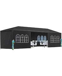 Streamdale 10x30' Wedding Party Canopy Tent with 8 Sidewalls - Black